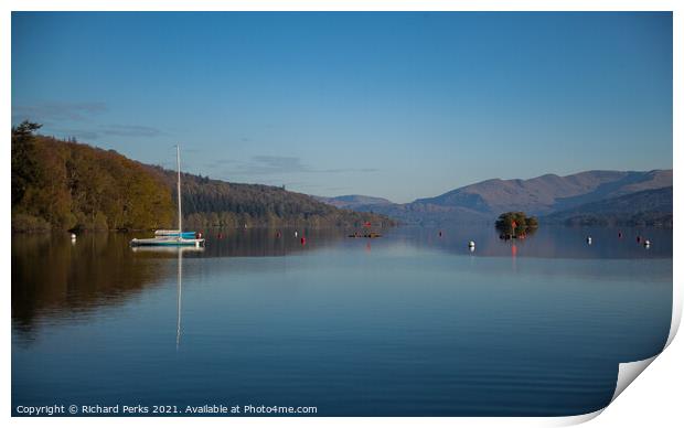 Dead Calm on Lake Windemere Print by Richard Perks