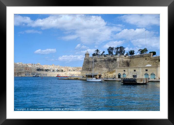The Grand Harbour Malta Framed Mounted Print by Diana Mower