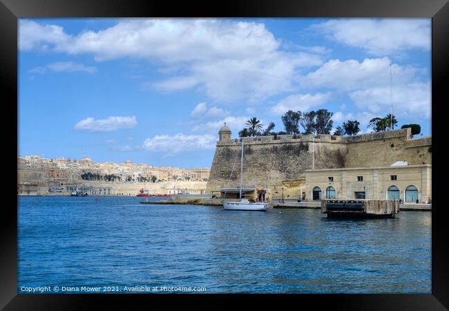 The Grand Harbour Malta Framed Print by Diana Mower
