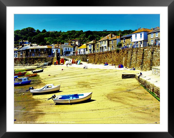 Mousehole in Cornwall. Framed Mounted Print by john hill