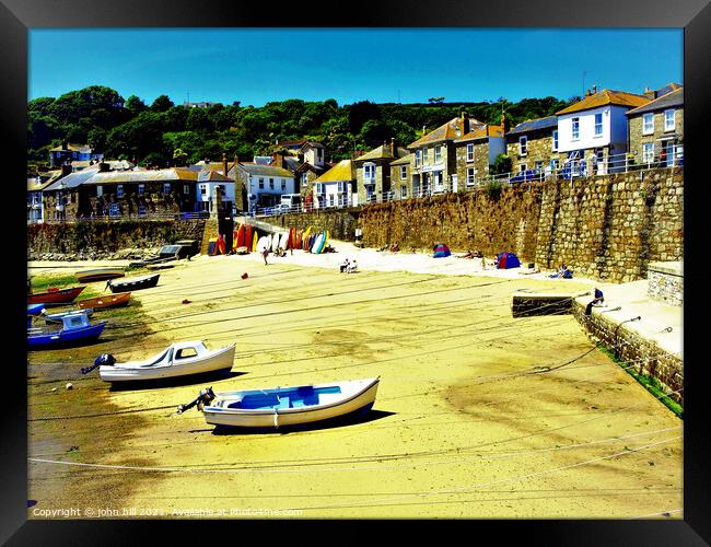 Mousehole in Cornwall. Framed Print by john hill