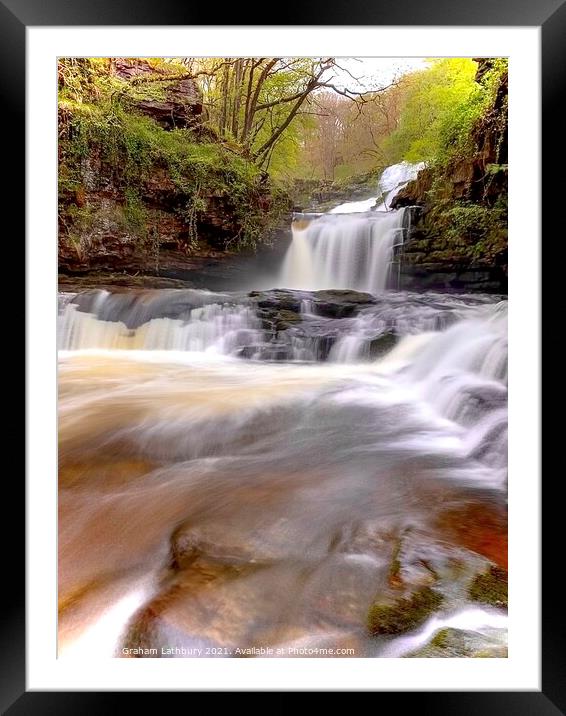 Afon Mellte waterfall, Brecon Beacons Framed Mounted Print by Graham Lathbury
