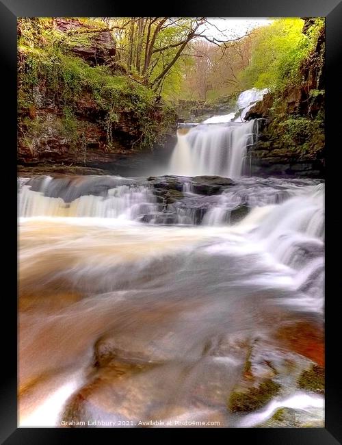 Afon Mellte waterfall, Brecon Beacons Framed Print by Graham Lathbury