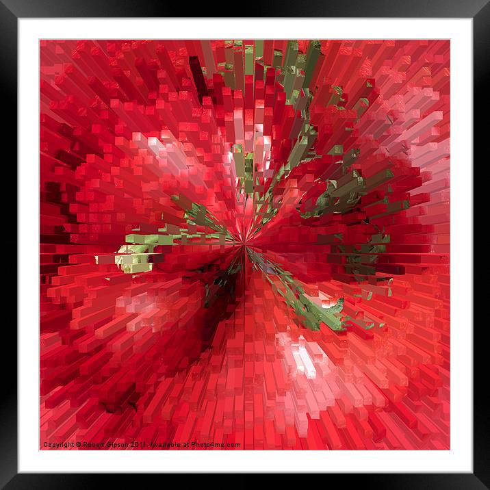 Bursting in red Framed Mounted Print by Robert Gipson