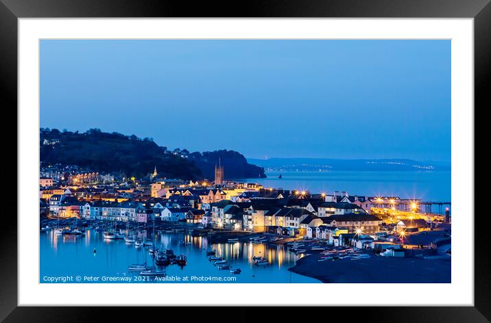 View Of Back Beach In Teignmouth At Dusk Framed Mounted Print by Peter Greenway