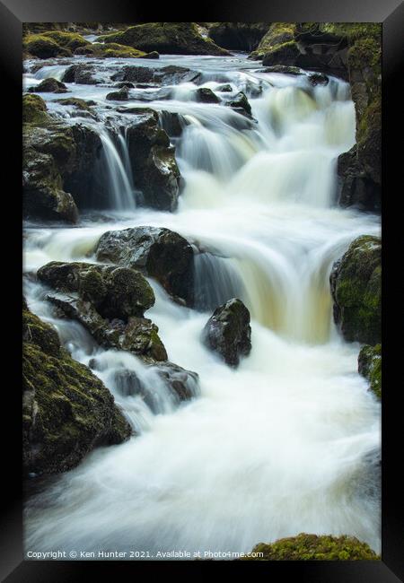 River Devon Falls Framed Print by Ken Hunter