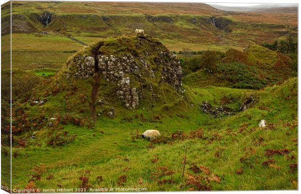Hill in Fairy Glen Isle of Skye Canvas Print by Jenny Hibbert