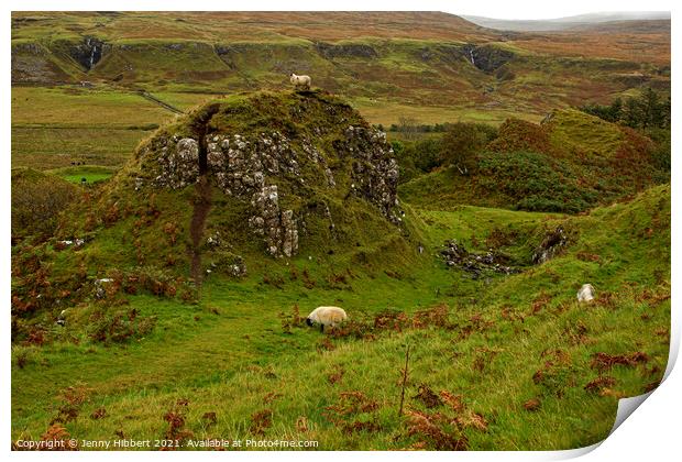 Hill in Fairy Glen Isle of Skye Print by Jenny Hibbert