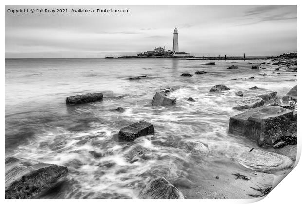 St Mary`s Lighthouse Print by Phil Reay