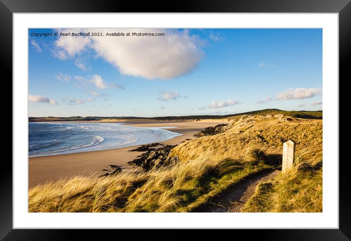 Malltraeth beach from Llanddwyn Anglesey Framed Mounted Print by Pearl Bucknall