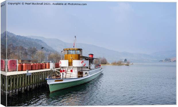 Old Steamer Ullswater Lake District Canvas Print by Pearl Bucknall