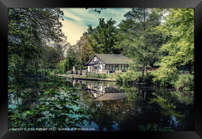 PITTVILLE BOATHOUSE REFLECTIONS Framed Print by Craig Ballinger