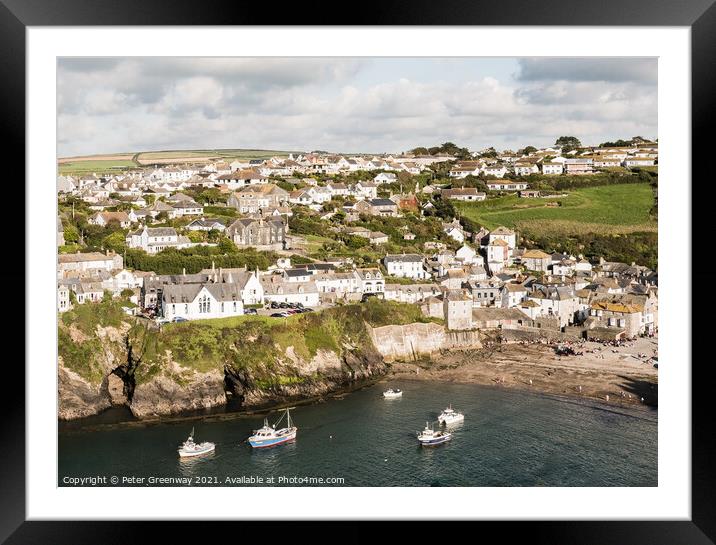 Port Issac In Cornwall Framed Mounted Print by Peter Greenway
