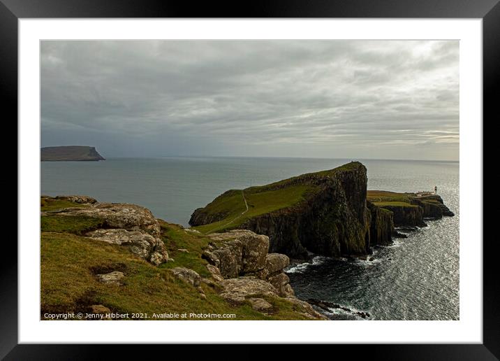Neist Point lighthouse in the distance Framed Mounted Print by Jenny Hibbert