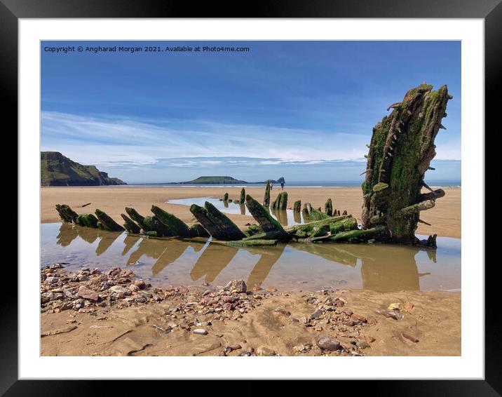 Shipwreck Beach Framed Mounted Print by Angharad Morgan