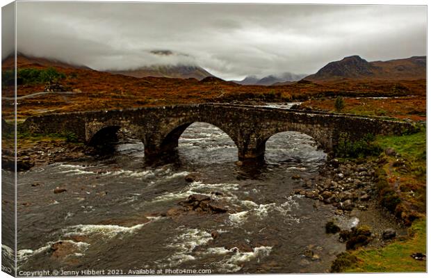 Sligachan bridge on the Isle of Skye Canvas Print by Jenny Hibbert