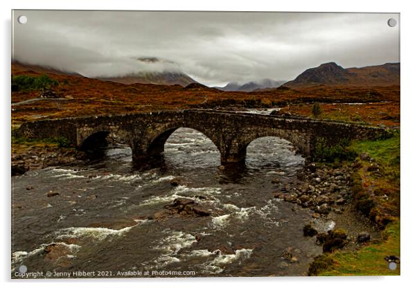 Sligachan bridge on the Isle of Skye Acrylic by Jenny Hibbert