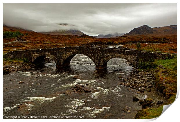 Sligachan bridge on the Isle of Skye Print by Jenny Hibbert