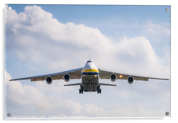 Antonov Landing Acrylic by Dave Harbon