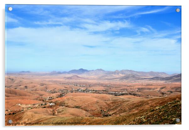 Volcanic landscape of Fuerteventura  Acrylic by Paulina Sator