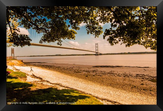 Humber bridge Hull Framed Print by Holly Burgess