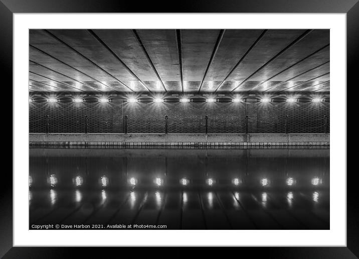 Doncaster Lakeside Road Bridge Framed Mounted Print by Dave Harbon