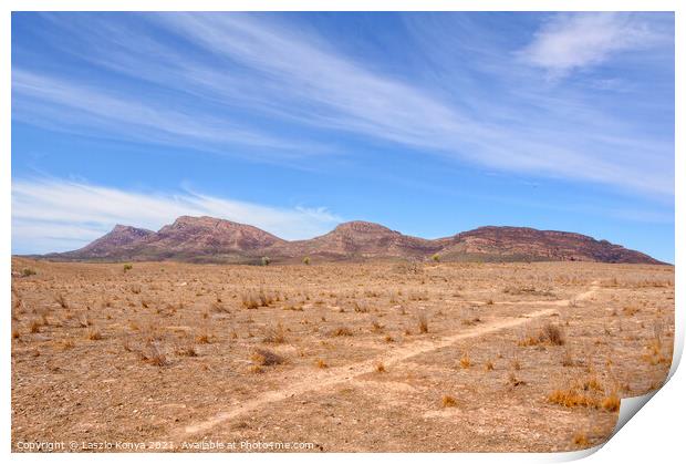 Mount Ohlssen-Bagge - Wilpena Pound Print by Laszlo Konya