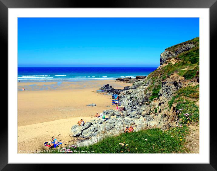  Porthtowan beach in Cornwall Framed Mounted Print by john hill