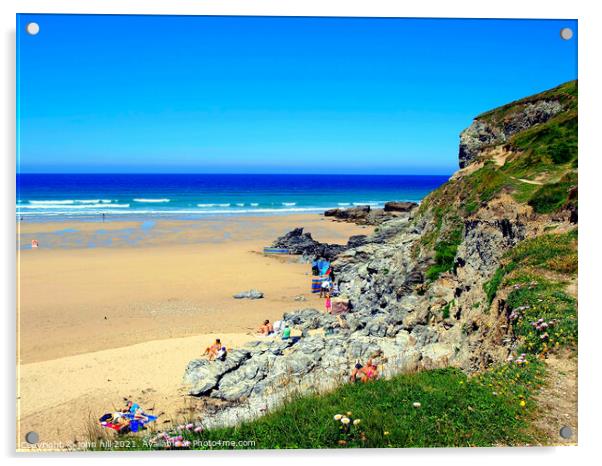  Porthtowan beach in Cornwall Acrylic by john hill