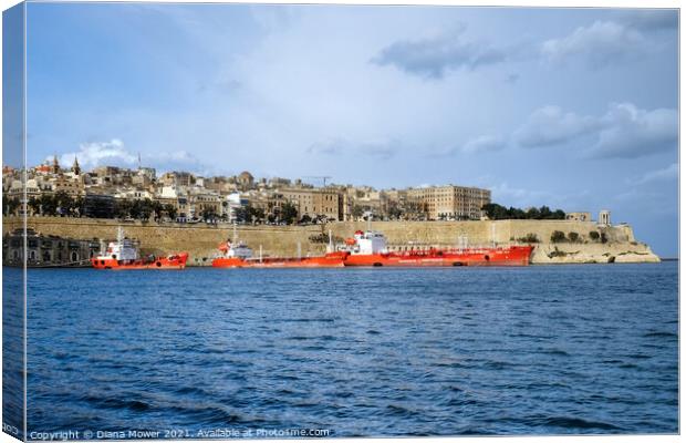 The Grand Harbour Valletta Malta Canvas Print by Diana Mower