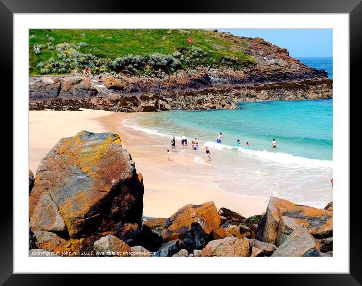  Portgwidden beach at St. Ives in Cornwall. Framed Mounted Print by john hill