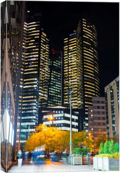 Night time business buildings Canvas Print by Vicente Sargues