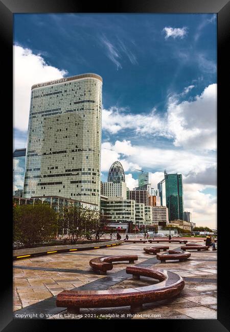 La Defense Square and financial buildings Framed Print by Vicente Sargues