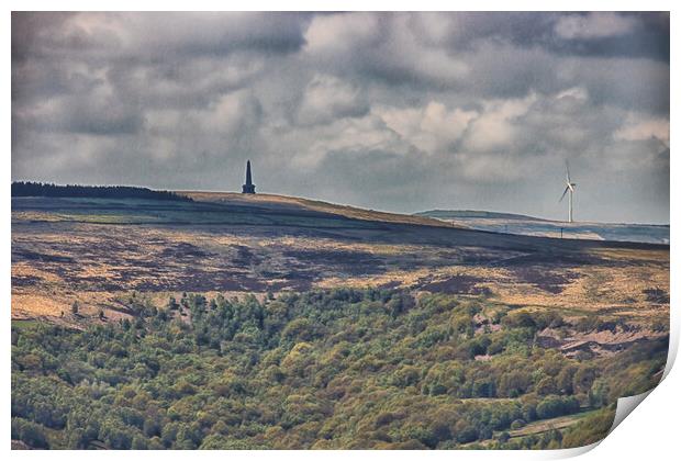 Stoodley Pike from Mount Tabor - Halifax Print by Glen Allen