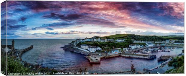  Porthleven Cornwall sunset Canvas Print by kathy white