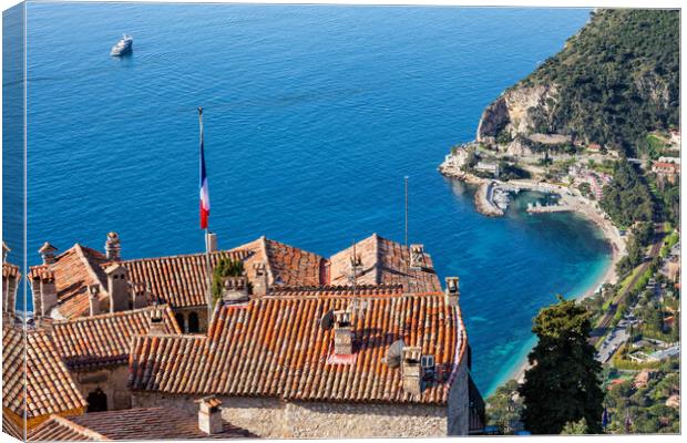 Eze Village and The Sea in France Canvas Print by Artur Bogacki