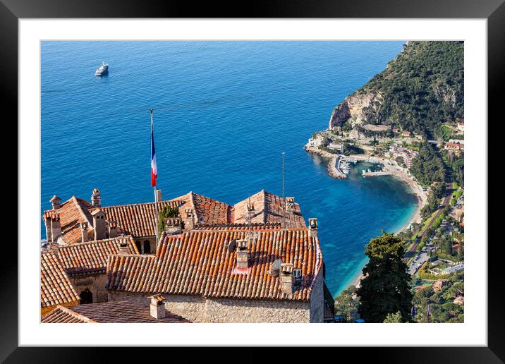 Eze Village and The Sea in France Framed Mounted Print by Artur Bogacki
