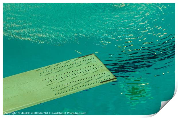 a springboard to dive into the pool Print by daniele mattioda