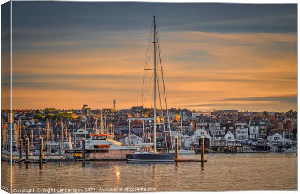 An Evening In Cowes Canvas Print by Wight Landscapes