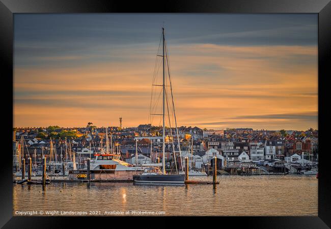 An Evening In Cowes Framed Print by Wight Landscapes