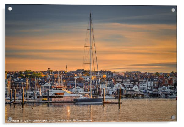 An Evening In Cowes Acrylic by Wight Landscapes