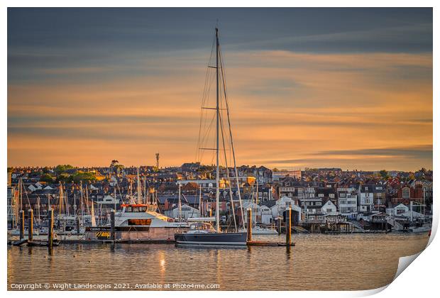 An Evening In Cowes Print by Wight Landscapes