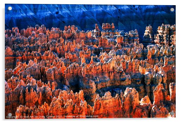 Orange and Blue Landscape Acrylic by Wall Art by Craig Cusins