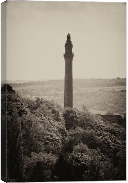 Wainhouse Tower as seen from Warley Town - Vintage Canvas Print by Glen Allen