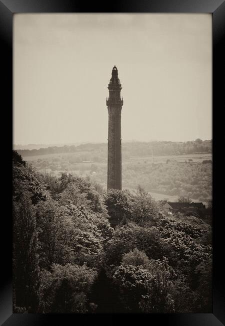Wainhouse Tower as seen from Warley Town - Vintage Framed Print by Glen Allen