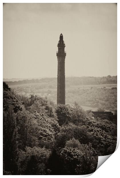 Wainhouse Tower as seen from Warley Town - Vintage Print by Glen Allen