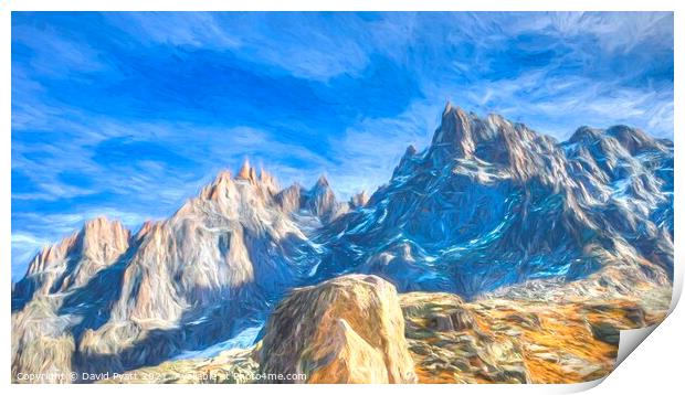 French Alps Art Panorama  Print by David Pyatt