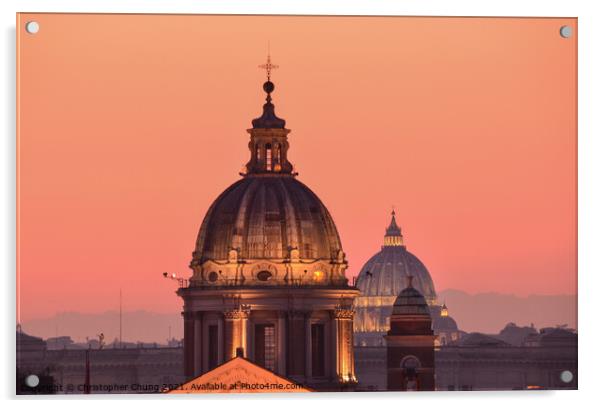 Rome's evening horizon  Acrylic by Chris Chung