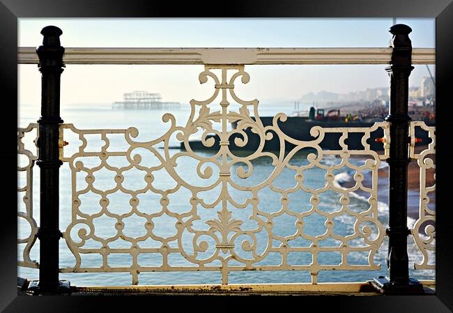 Brighton through the Victorian fence at the Pier Framed Print by Chris Chung