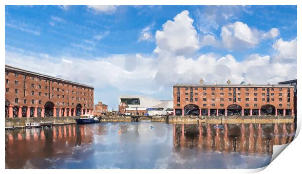 Albert Dock panorama Print by Jason Wells